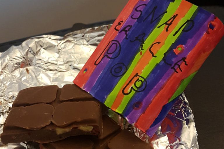 Home-made choco bar by a nine-year-old